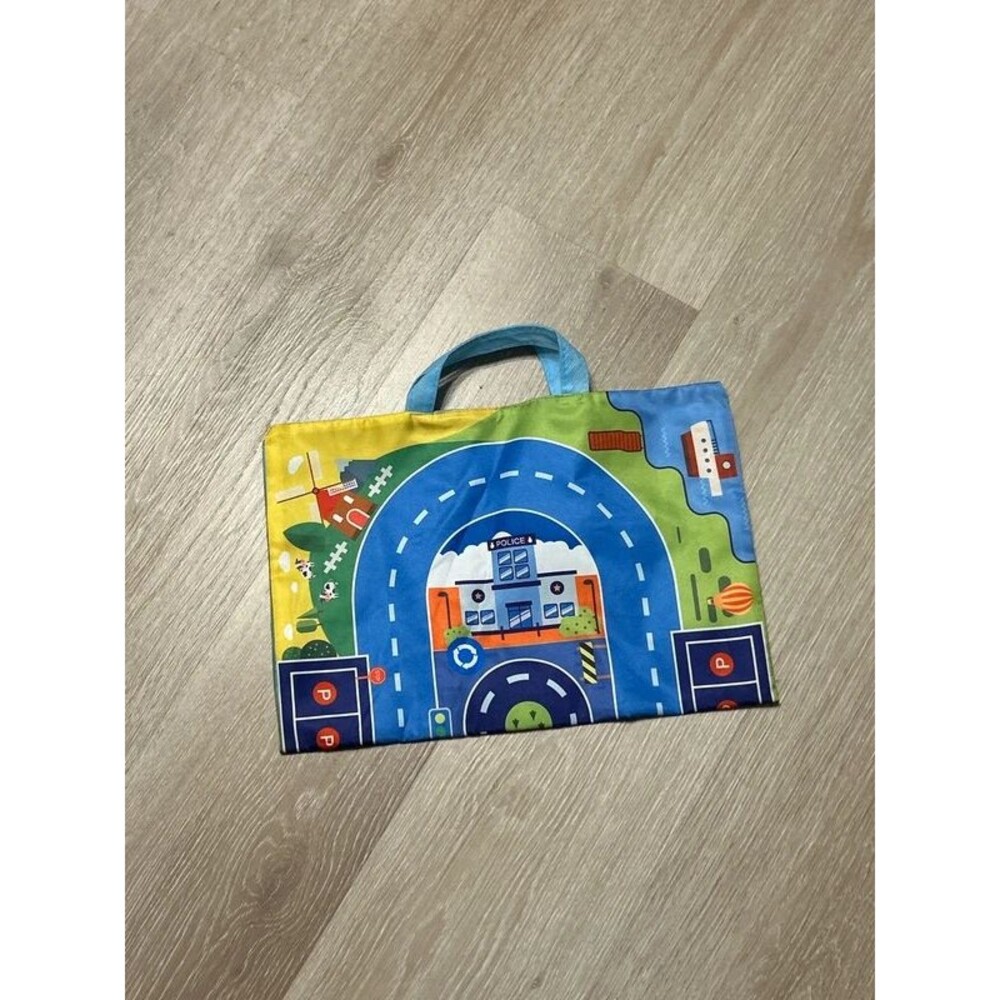 2-in-1 Interactive Play Car Mat and Storage Tote Bag